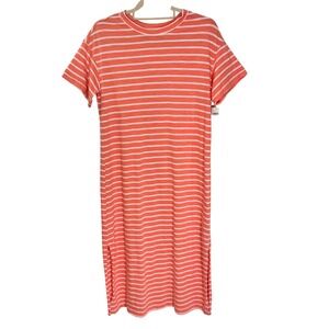 NEW Old Navy Women's Striped T-Shirt Maxi‎ Dress Size Small Summer Orange